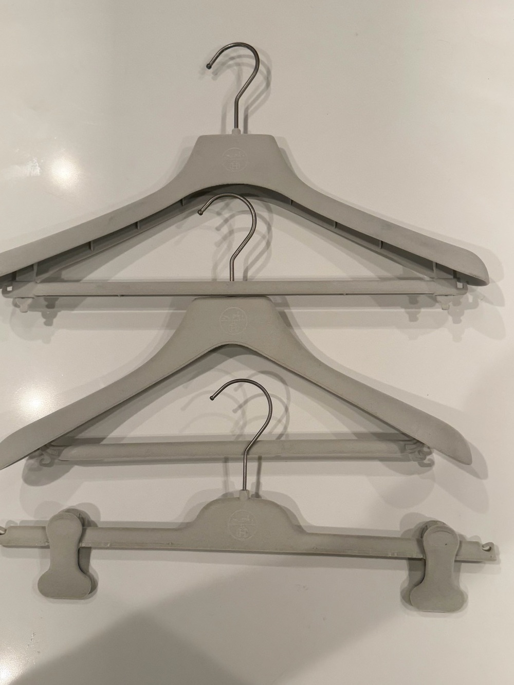 Hermes Gray Velvet Suit Hanger with Metal Hook